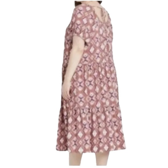 Knox Rose Women’s Tiered Bohemian Midi Dress Plus Size 1X Puff Sleeves Paisley - Picture 3 of 11